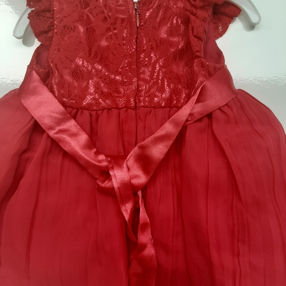 Princess Faith Red Belted Dress with Bow 3/6M - Picture 6 of 7